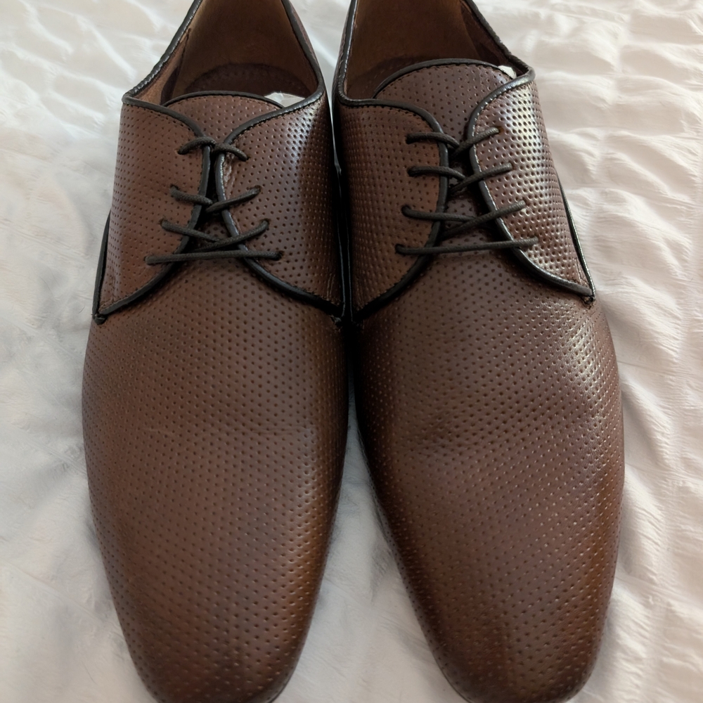 Aldo Brown Perforated Leather Oxfords